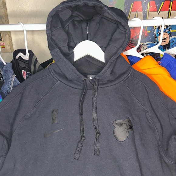 Nike Other - Vintage Nike Miami Heat Embroidered Black Out Hoodie Mens XL Y2K